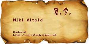 Nikl Vitold névjegykártya